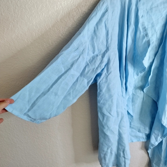 Bryn Walker linen open Waterfall Lagenlook cardigan Sz L - Picture 4 of 6